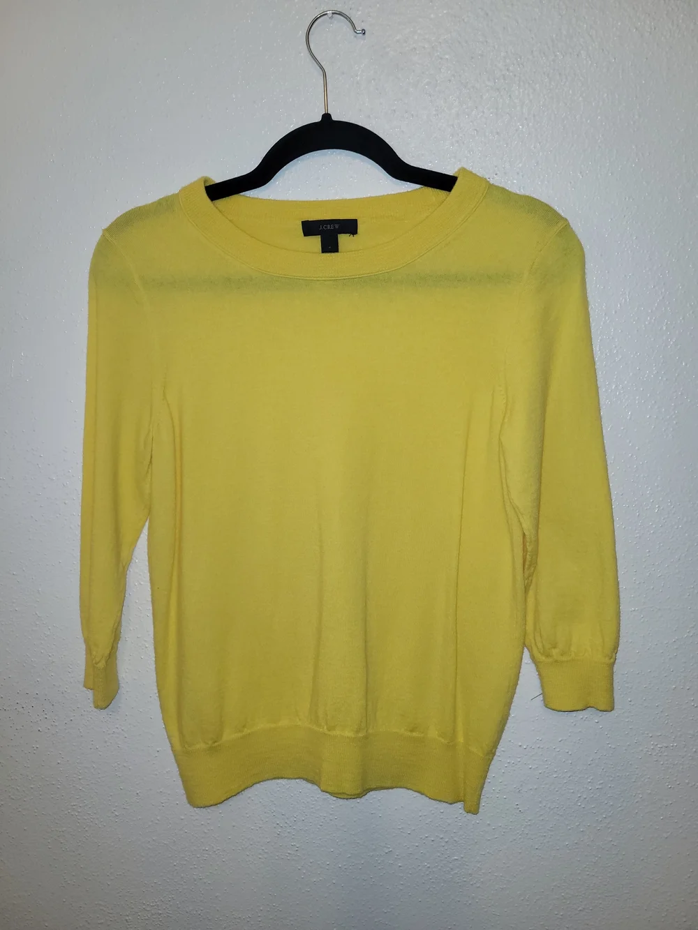 J. Crew Yellow Lightweight Crewneck Sweater Merino Wool Medium